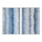 Blended Blue??2’ x 3’ rugs revealing different colors within pattern repeat.