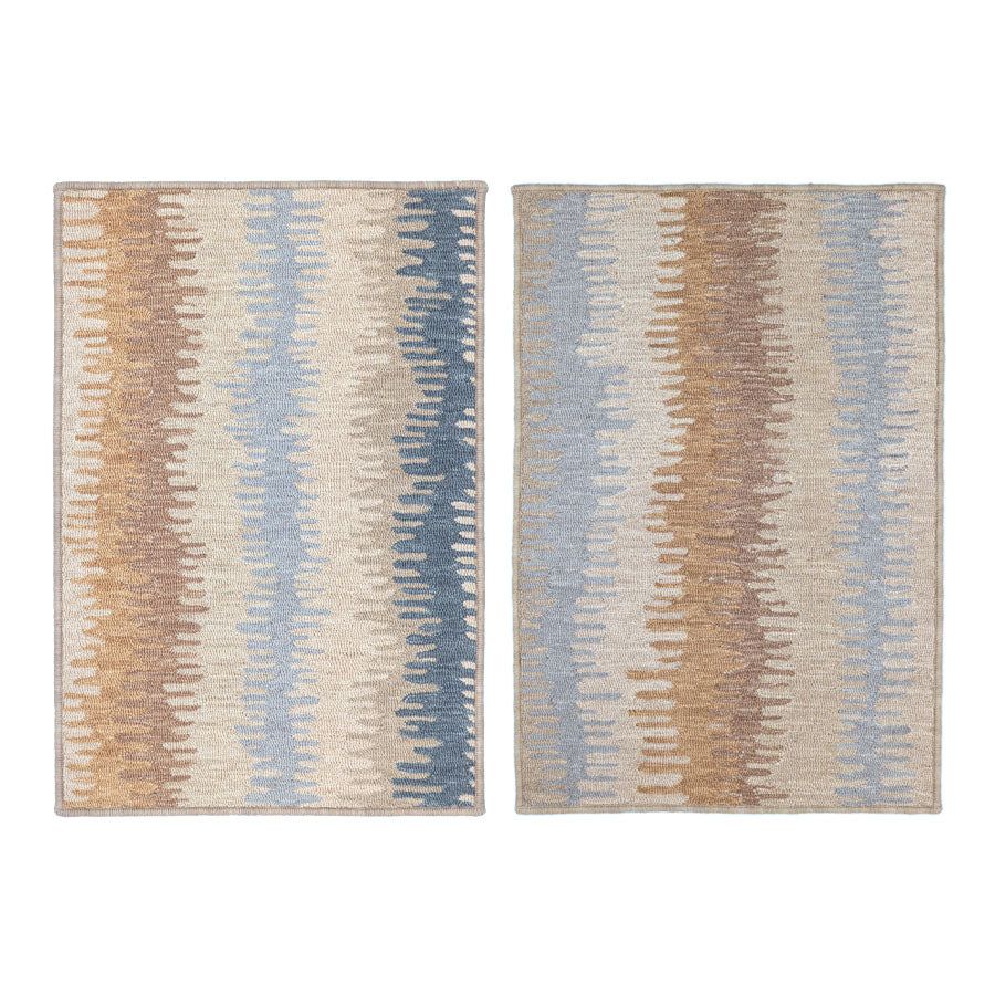 Neutral Wash??2’ x 3’ rugs revealing different colors within pattern repeat.